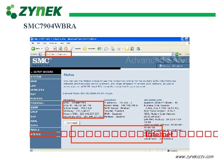 SMC 7904 WBRA ���������� Internet www. zynekcctv. com 