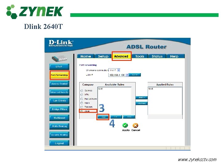 Dlink 2640 T www. zynekcctv. com 