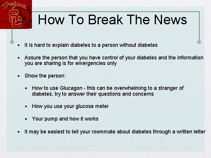 How To Break The News § It is hard to explain diabetes to a