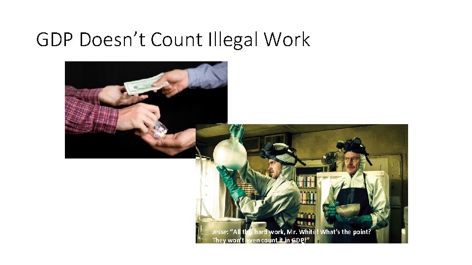 GDP Doesn’t Count Illegal Work Jesse: “All this hard work, Mr. White! What’s the GDP Doesn’t Count Illegal Work Jesse: “All this hard work, Mr. White! What’s the