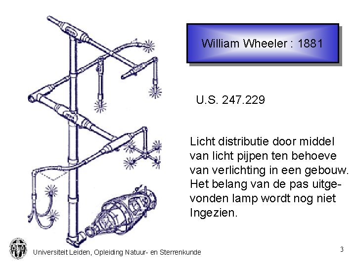 William Wheeler : 1881 U. S. 247. 229 Licht distributie door middel van licht