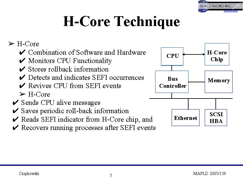 H-Core Technique ➢ H-Core ✔ Combination of Software and Hardware CPU ✔ Monitors CPU