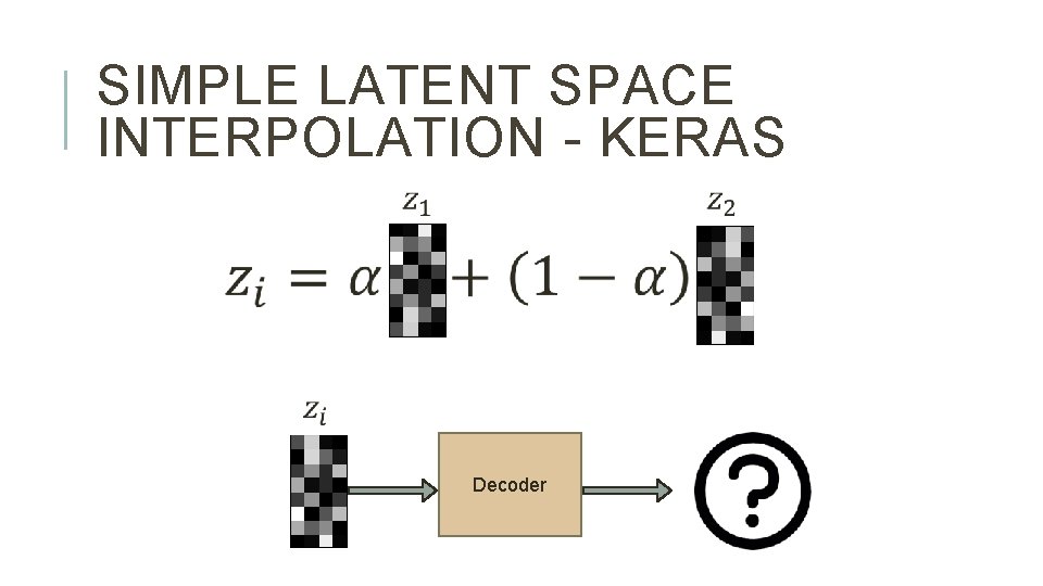 SIMPLE LATENT SPACE INTERPOLATION - KERAS Decoder 