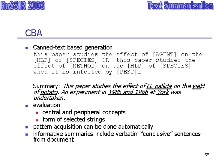 CBA n Canned-text based generation this paper studies the effect of [AGENT] on the