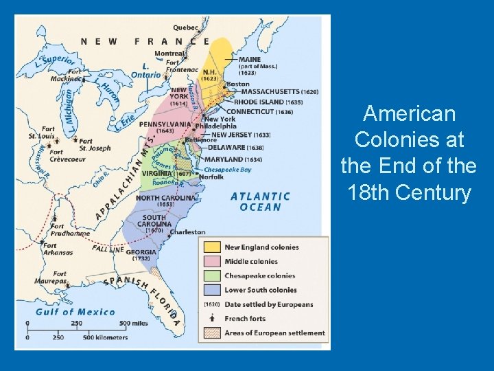 American Colonies at the End of the 18 th Century 