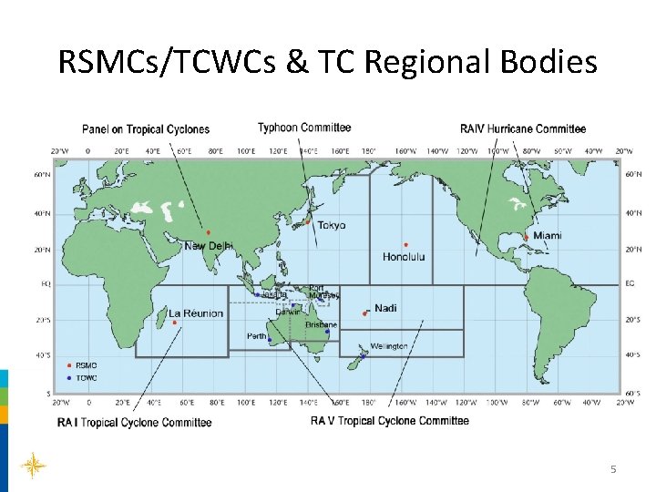 RSMCs/TCWCs & TC Regional Bodies 5 