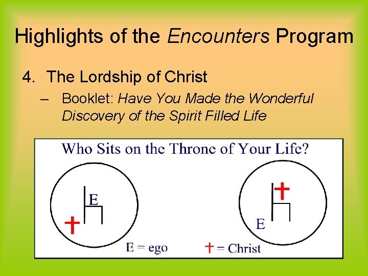 Highlights of the Encounters Program 4. The Lordship of Christ – Booklet: Have You