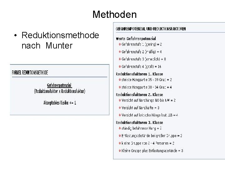 Methoden • Reduktionsmethode nach Munter 