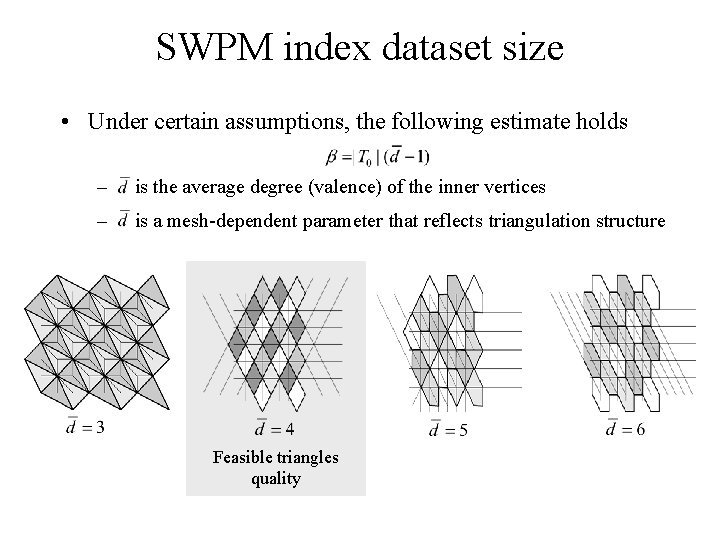 SWPM index dataset size • Under certain assumptions, the following estimate holds – is