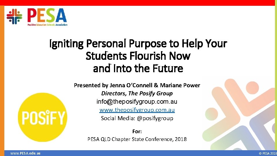 Igniting Personal Purpose to Help Your Students Flourish Now and Into the Future Presented