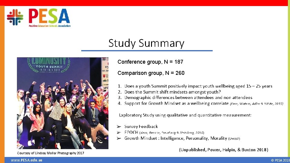 Study Summary Conference group, N = 187 Comparison group, N = 260 Courtesy of