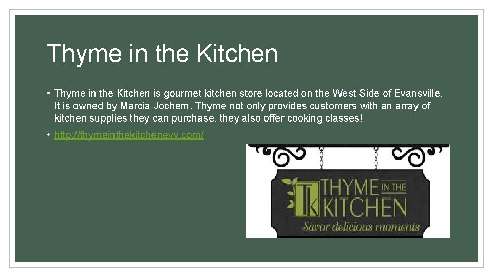Thyme in the Kitchen • Thyme in the Kitchen is gourmet kitchen store located