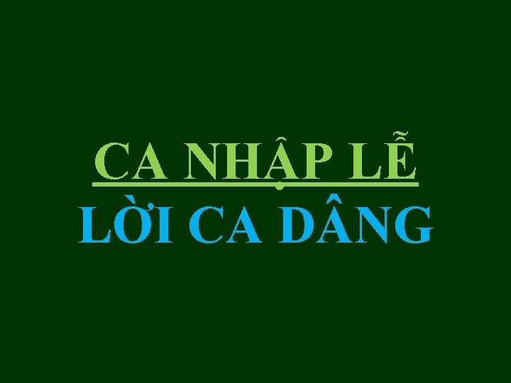 CA NHẬP LỄ LỜI CA D NG 