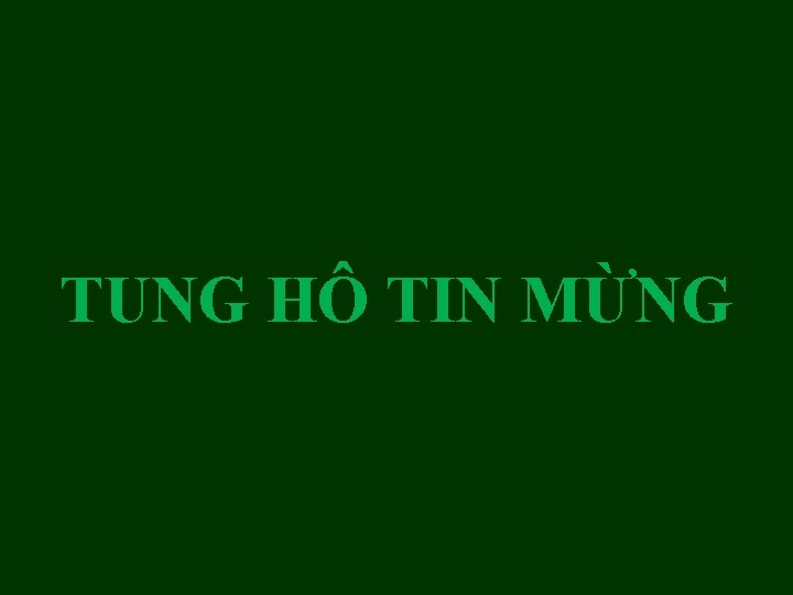 TUNG HÔ TIN MỪNG TUNG HÔ TIN MỪNG