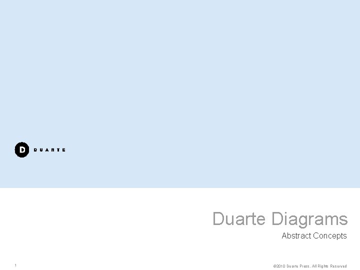 Duarte Diagrams Abstract Concepts 1 © 2010 Duarte Press. All Rights Reserved 