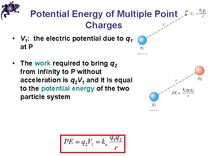 Potential Energy of Multiple Point Charges • V 1: the electric potential due to