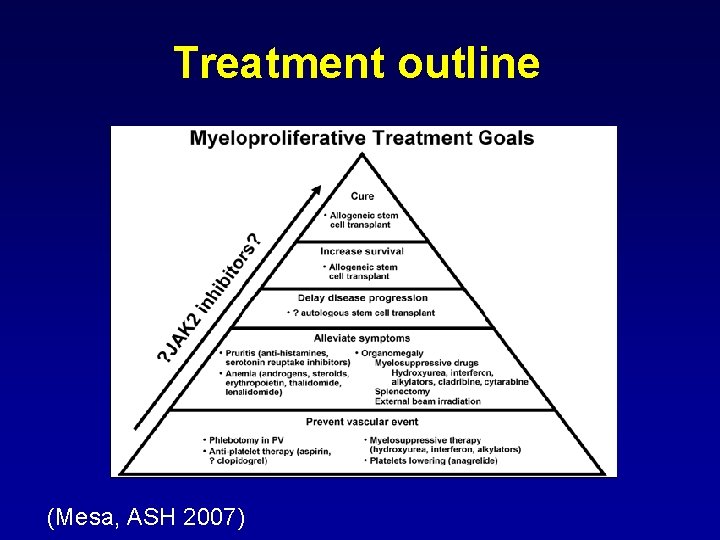 Treatment outline (Mesa, ASH 2007) 