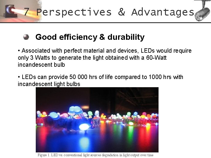 7 Perspectives & Advantages Good efficiency & durability • Associated with perfect material and