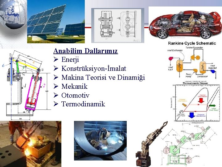 Anabilim Dallarımız Ø Enerji Ø Konstrüksiyon-İmalat Ø Makina Teorisi ve Dinamiği Ø Mekanik Ø