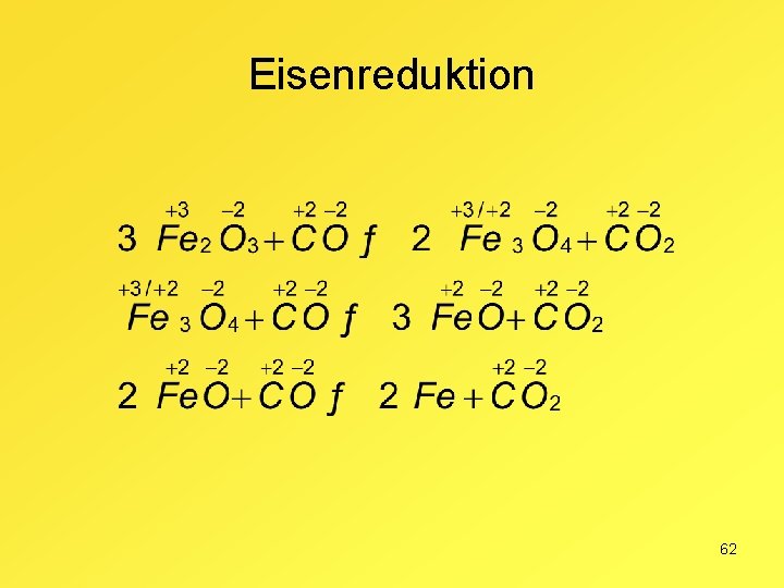 Eisenreduktion 62 