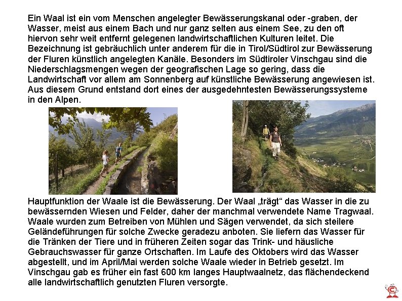 Ein Waal ist ein vom Menschen angelegter Bewässerungskanal oder -graben, der Wasser, meist aus