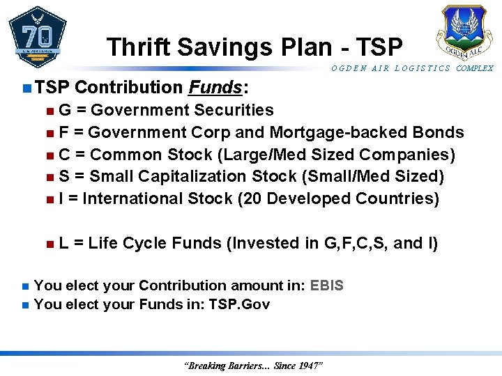 Thrift Savings Plan - TSP O G D E N A I R L