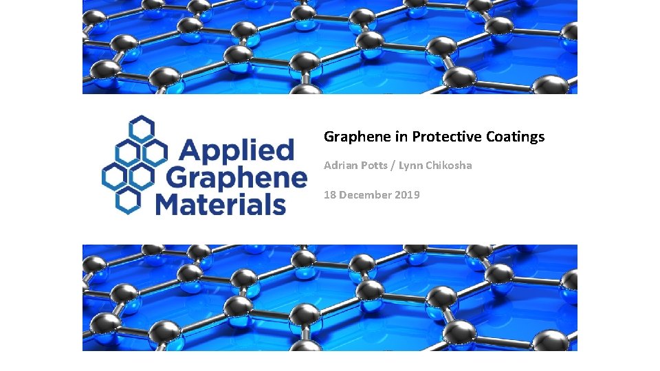 Graphene in Protective Coatings Adrian Potts / Lynn Chikosha 18 December 2019 Graphene in Protective Coatings Adrian Potts / Lynn Chikosha 18 December 2019