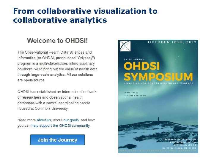 From collaborative visualization to collaborative analytics 