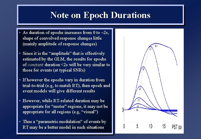Note on Epoch Durations • As duration of epochs increases from 0 to ~2 Note on Epoch Durations • As duration of epochs increases from 0 to ~2