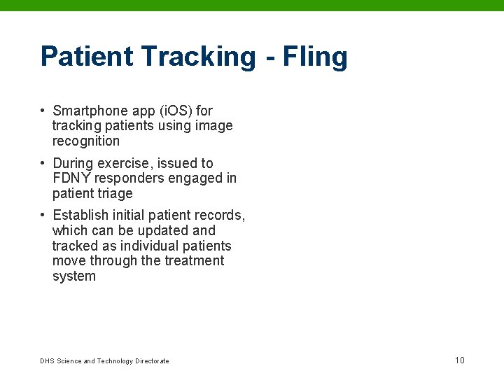 Patient Tracking - Fling • Smartphone app (i. OS) for tracking patients using image