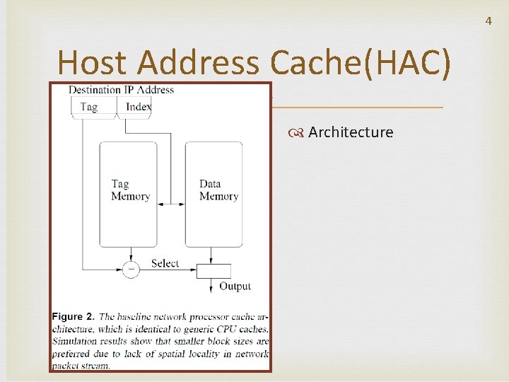 4 Host Address Cache(HAC) Architecture 