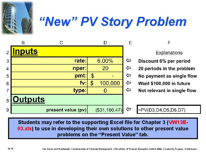 “New” PV Story Problem Students may refer to the supporting Excel file for Chapter