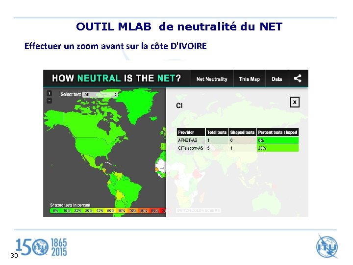 OUTIL MLAB de neutralité du NET Effectuer un zoom avant sur la côte D'IVOIRE