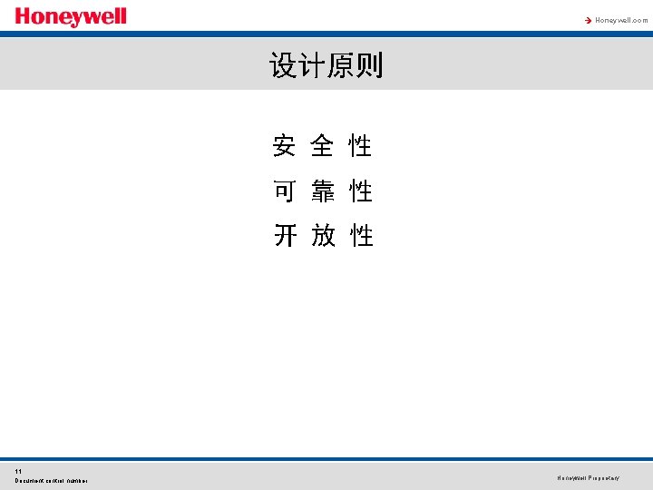 à Honeywell. com 设计原则 安 全 性 可 靠 性 开 放 性 11