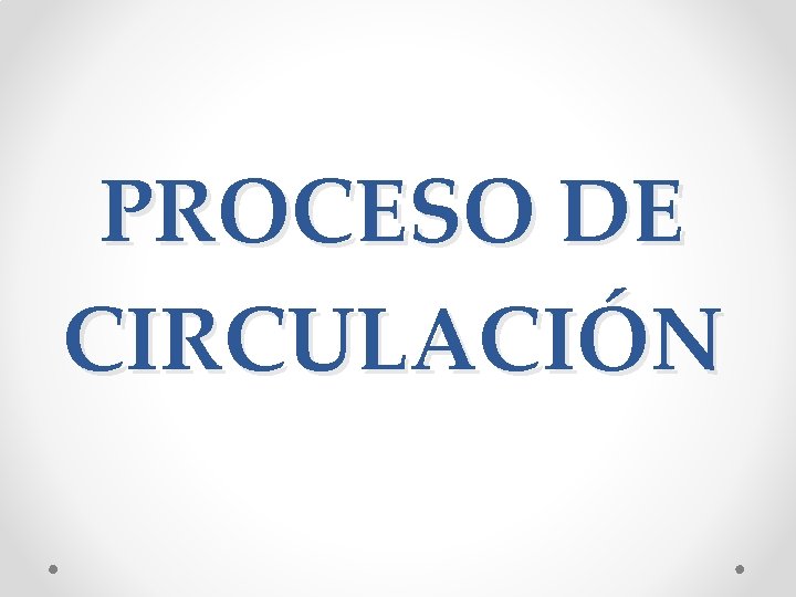 PROCESO DE CIRCULACIÓN 