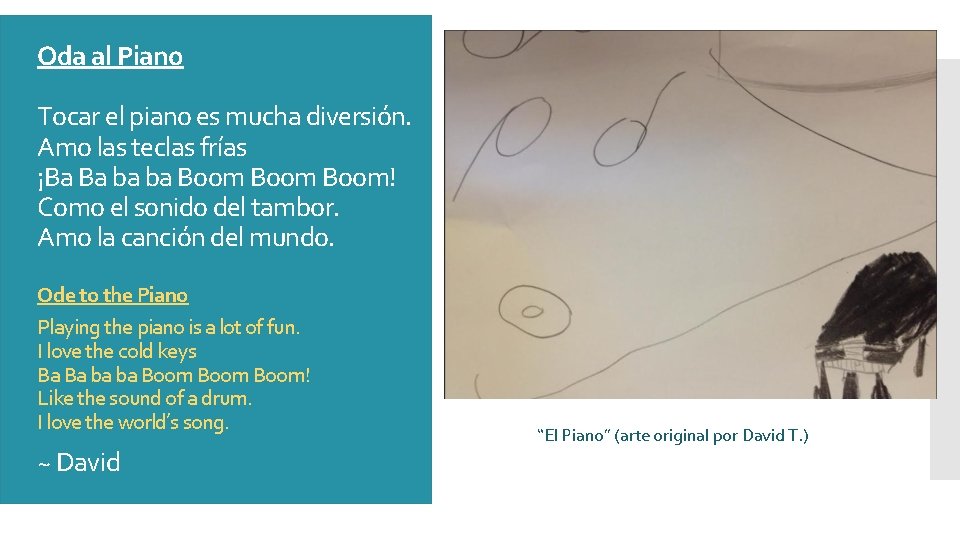 Oda al Piano Tocar el piano es mucha diversión. Amo las teclas frías ¡Ba