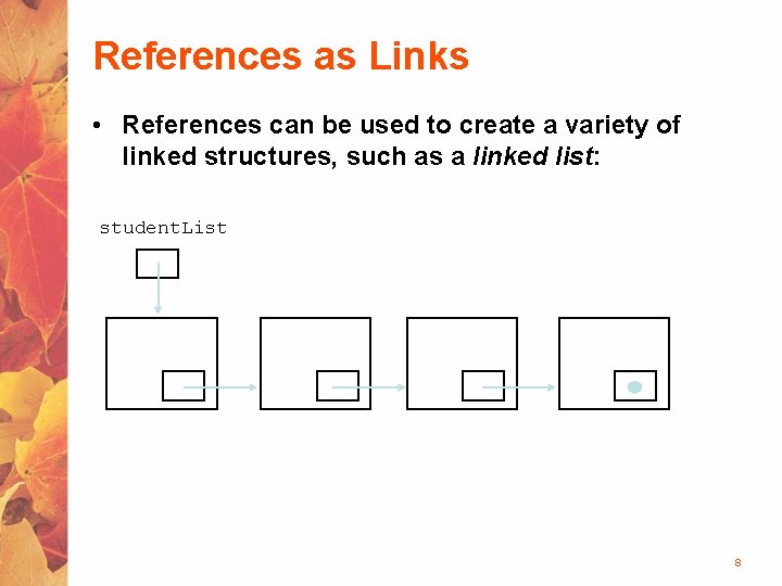 References as Links • References can be used to create a variety of linked