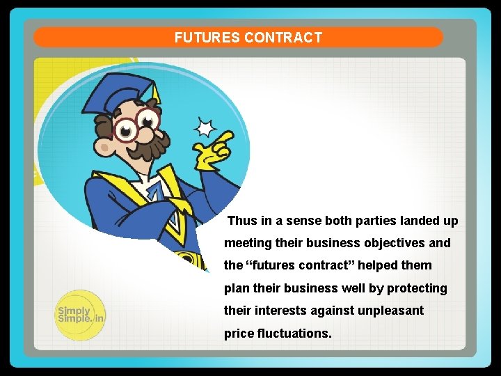 FUTURES CONTRACT Thus in a sense both parties landed up meeting their business objectives