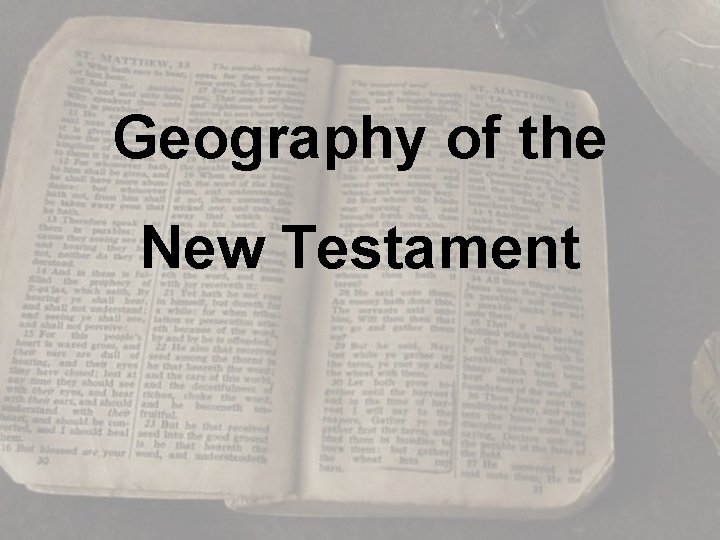 Geography of the New Testament 