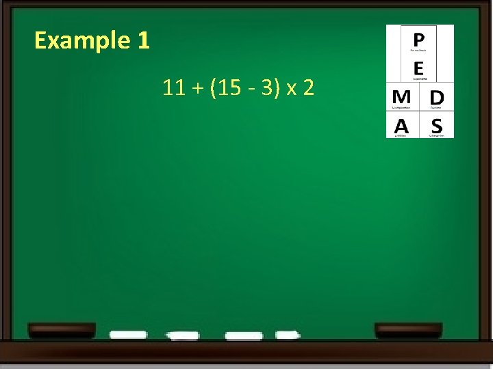 Example 1 11 + (15 - 3) x 2 Example 1 11 + (15 - 3) x 2