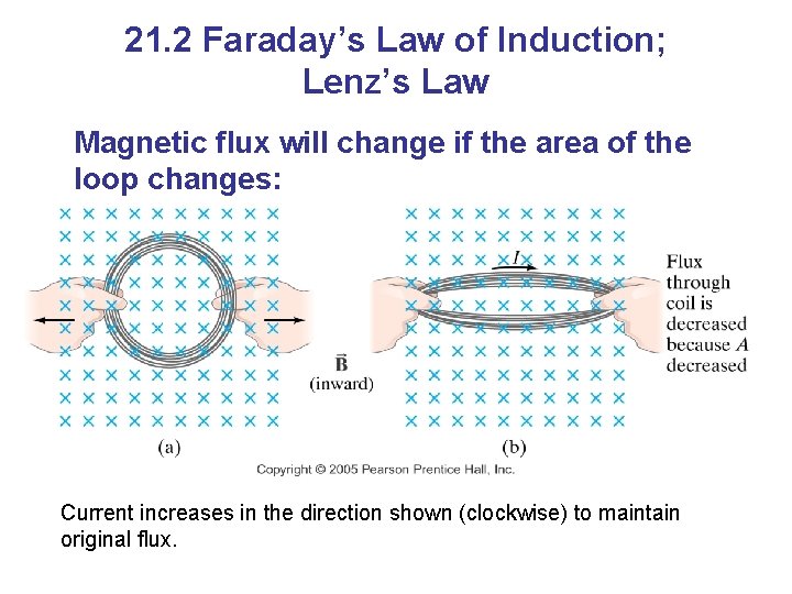 21. 2 Faraday’s Law of Induction; Lenz’s Law Magnetic flux will change if the 21. 2 Faraday’s Law of Induction; Lenz’s Law Magnetic flux will change if the