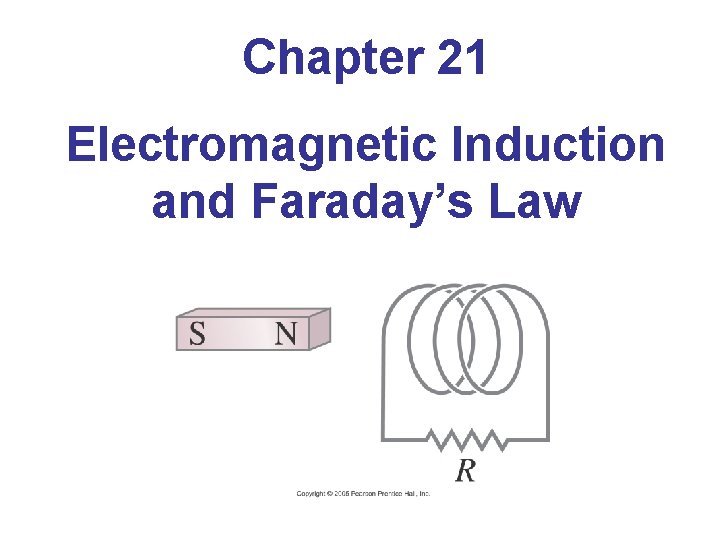 Chapter 21 Electromagnetic Induction and Faraday’s Law Chapter 21 Electromagnetic Induction and Faraday’s Law