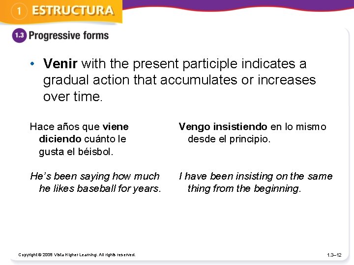  • Venir with the present participle indicates a gradual action that accumulates or