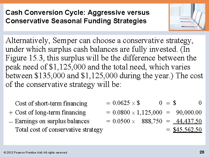 Cash Conversion Cycle: Aggressive versus Conservative Seasonal Funding Strategies Alternatively, Semper can choose a