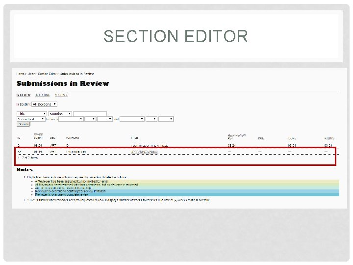 SECTION EDITOR 