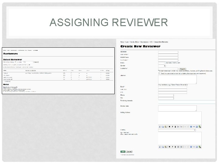 ASSIGNING REVIEWER 