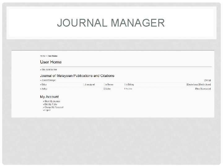 JOURNAL MANAGER 