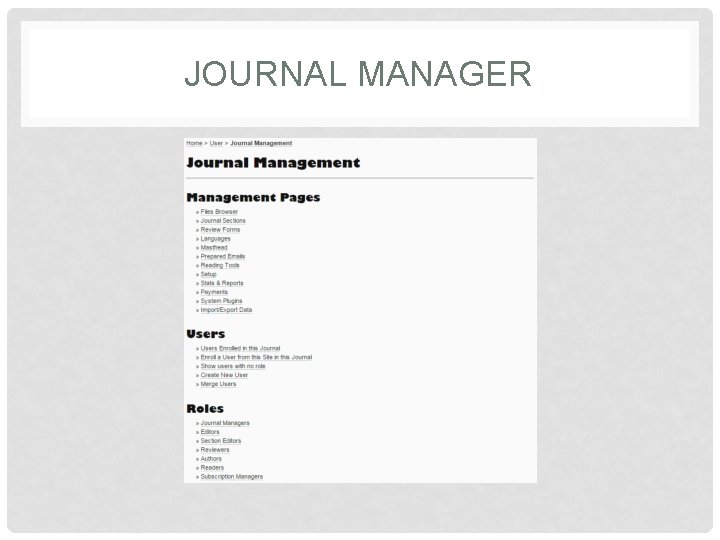JOURNAL MANAGER 