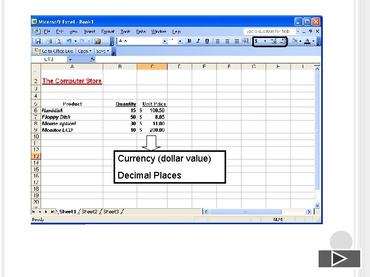 Currency (dollar value) Decimal Places 