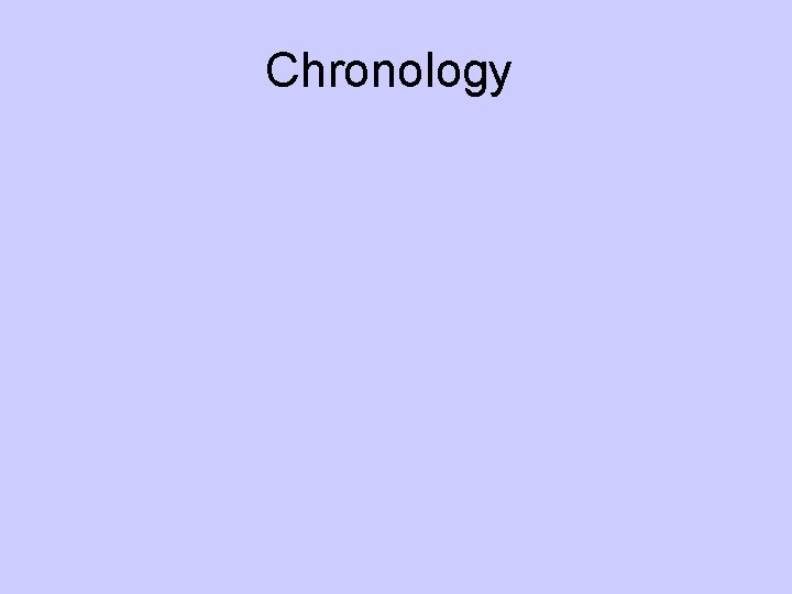 Chronology 